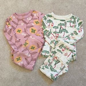 Set of 2 Tea Collection Hello Kitty Toddler Girls Kids Pajamas Set